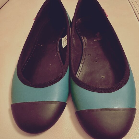 HUNTER original ballet flat UK6 US8 EU39 peacock Teal green RUBBER shoes - Picture 1 of 12